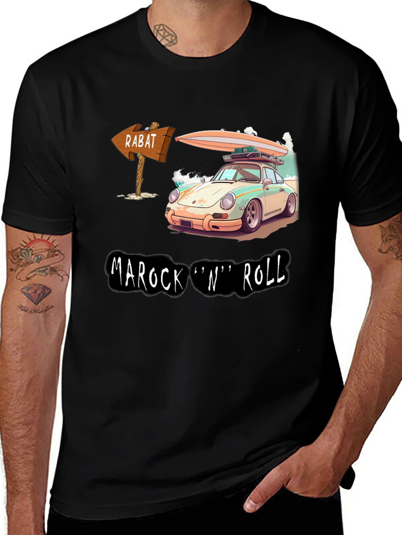 Marock N Roll T-Shirt - Surf Car Design