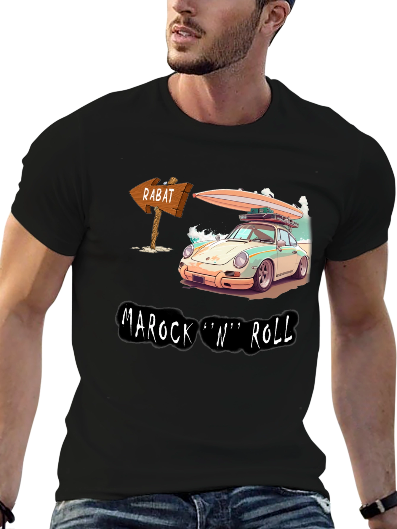 Marock N Roll T-Shirt - Surf Car Design