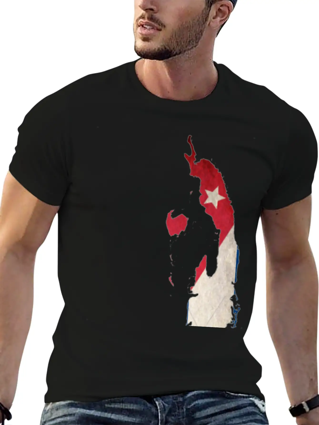 Cuba Flag Map Stylish Everyday T-Shirt – Unisex Basic Cotton Tee