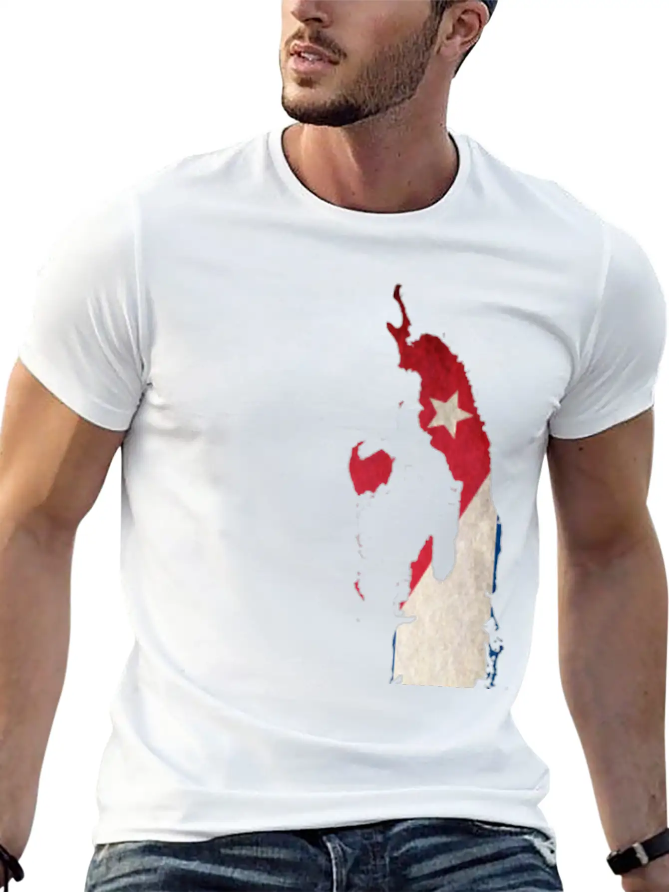 Cuba Flag Map Stylish Everyday T-Shirt – Unisex Basic Cotton Tee
