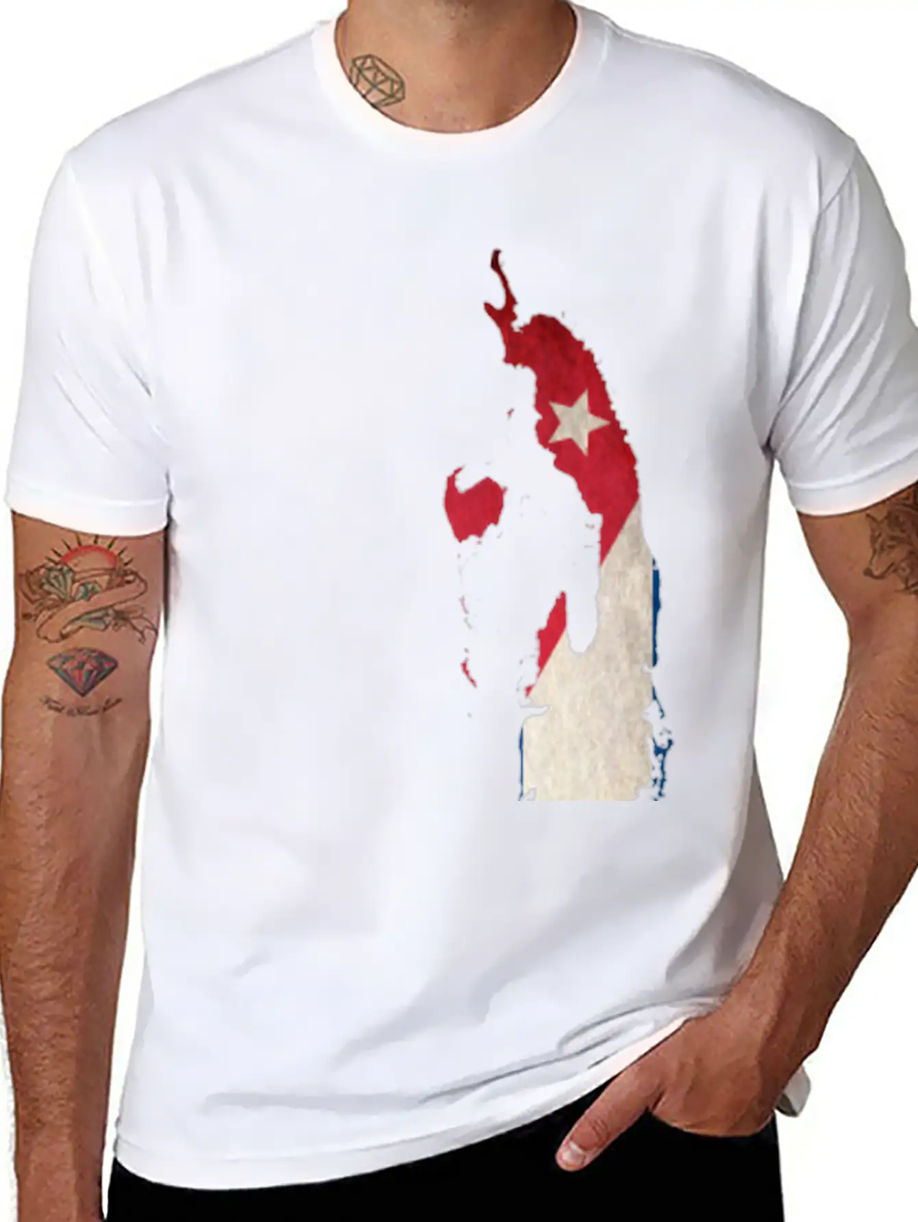Cuba Flag Map Stylish Everyday T-Shirt – Unisex Basic Cotton Tee