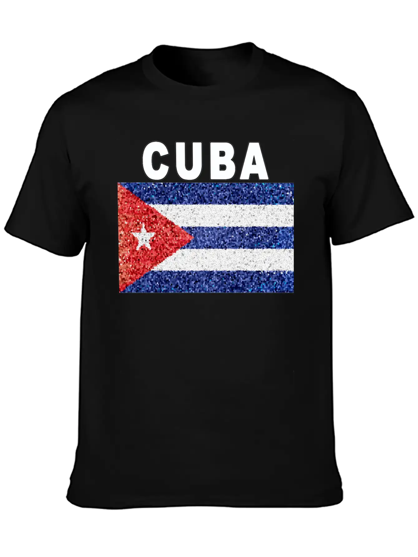 Cuba Flag Stained Glass Effect Design Comfortable Minimalist Graphic Tee – Summer Style Essential