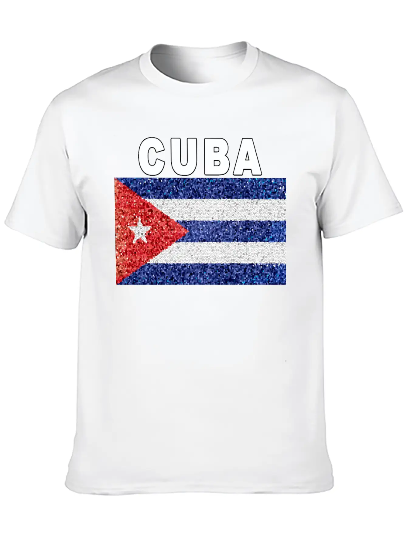 Cuba Flag Stained Glass Effect Design Comfortable Minimalist Graphic Tee – Summer Style Essential