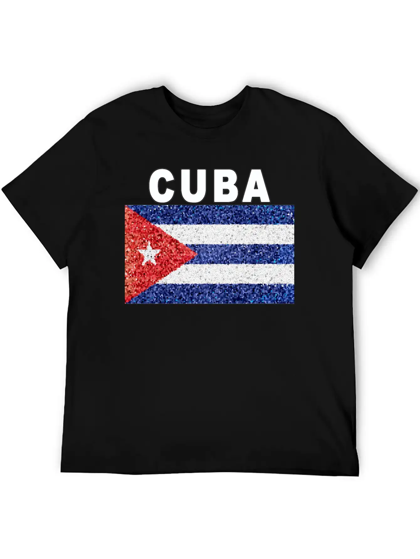 Cuba Flag Stained Glass Effect Design Comfortable Minimalist Graphic Tee – Summer Style Essential