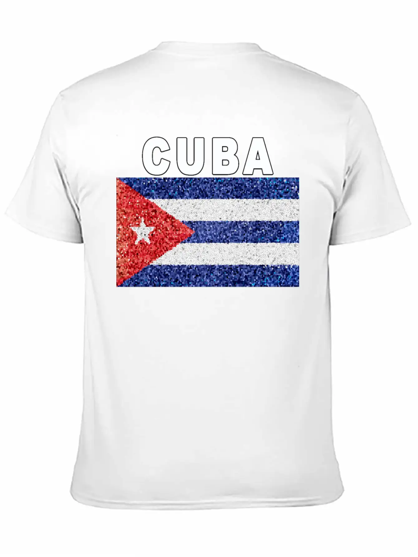 Cuba Flag Stained Glass Effect Design Comfortable Minimalist Graphic Tee – Summer Style Essential