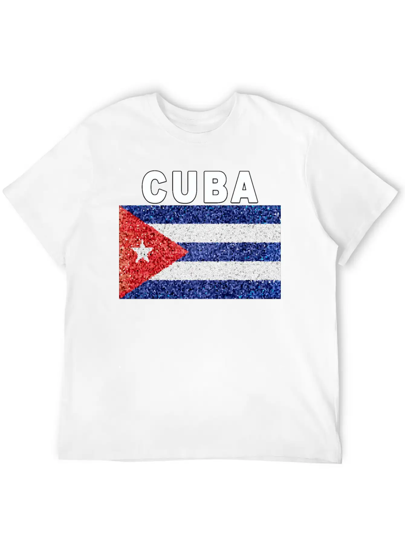 Cuba Flag Stained Glass Effect Design Comfortable Minimalist Graphic Tee – Summer Style Essential