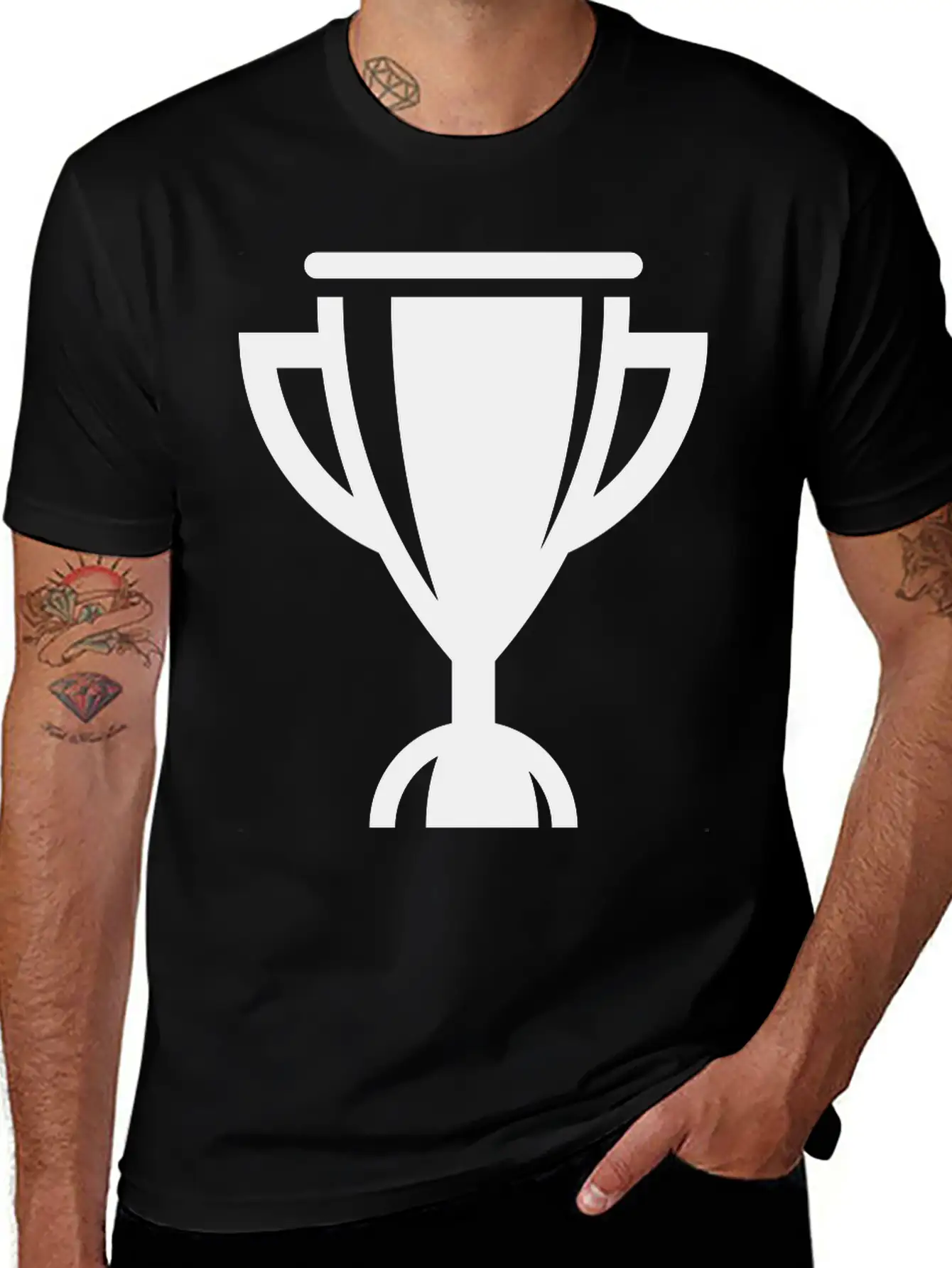 Cup / Trophy / Chalice (Icon / Pictogram) Unisex Short Sleeve Soft Cotton T-Shirt – Casual Everyday Wear