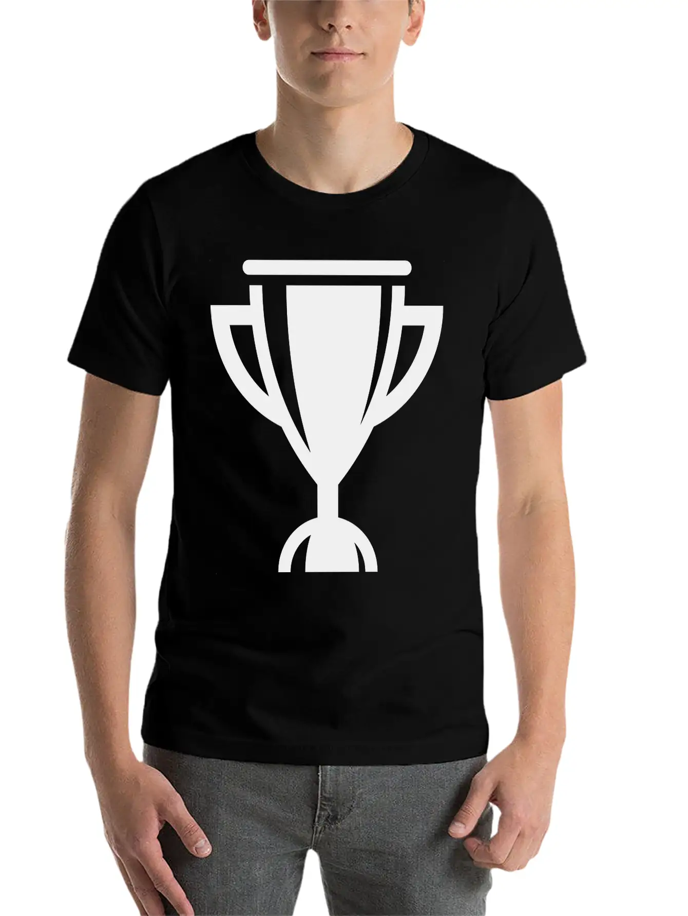 Cup / Trophy / Chalice (Icon / Pictogram) Unisex Short Sleeve Soft Cotton T-Shirt – Casual Everyday Wear