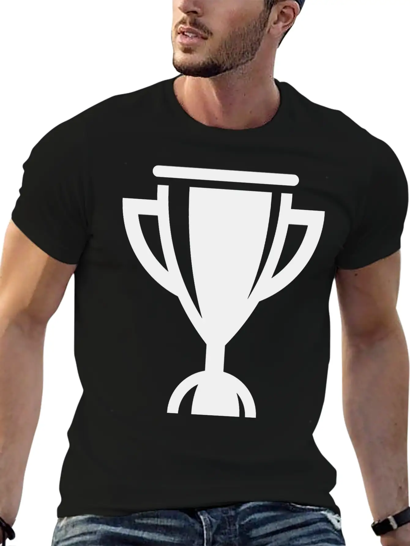 Cup / Trophy / Chalice (Icon / Pictogram) Unisex Short Sleeve Soft Cotton T-Shirt – Casual Everyday Wear