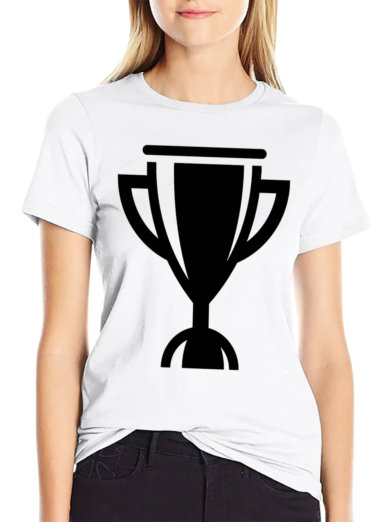 Cup / Trophy / Chalice (Icon / Pictogram) Unisex Short Sleeve Soft Cotton T-Shirt – Casual Everyday Wear