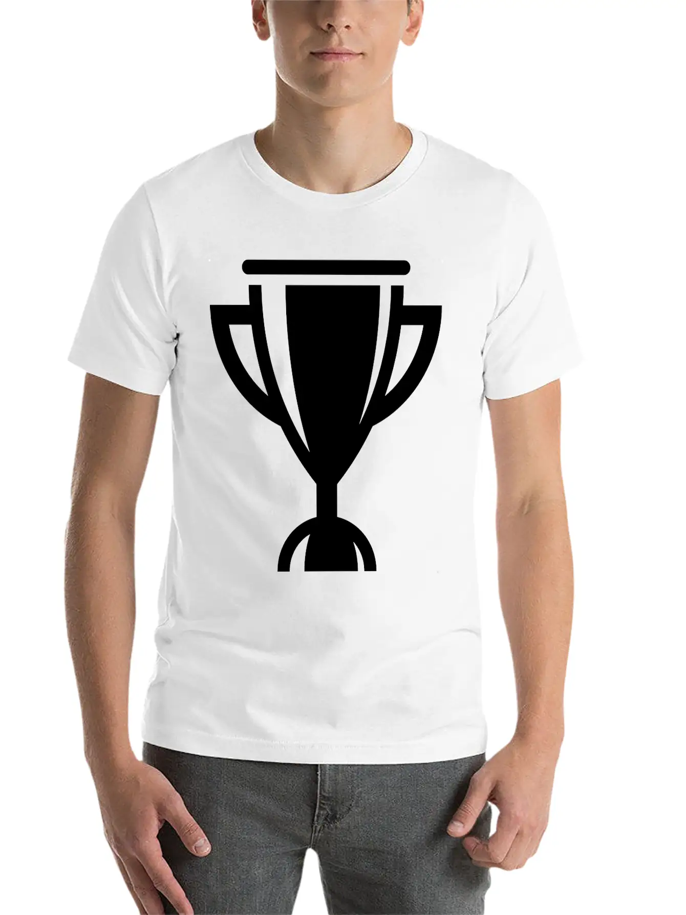 Cup / Trophy / Chalice (Icon / Pictogram) Unisex Short Sleeve Soft Cotton T-Shirt – Casual Everyday Wear