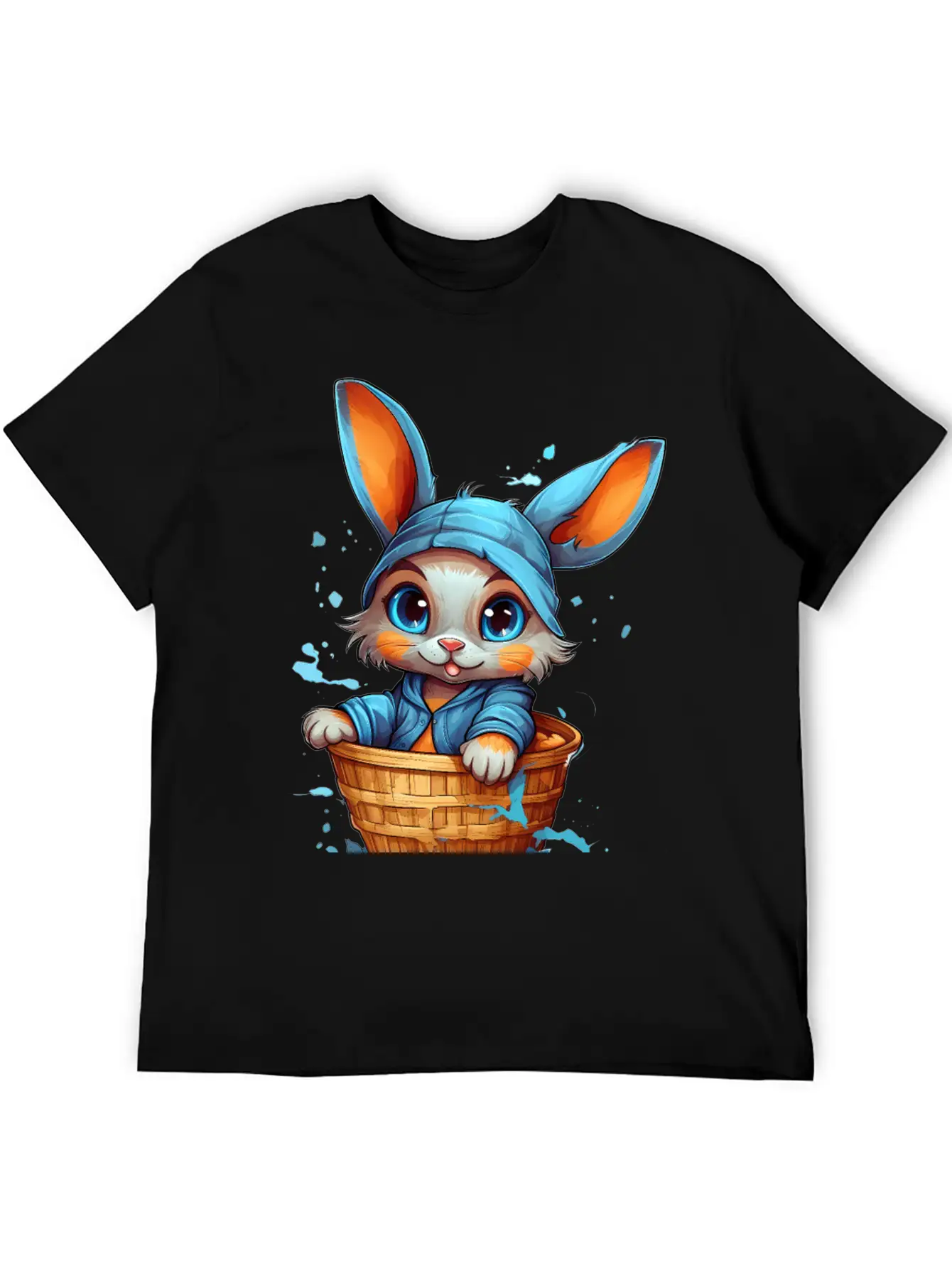 Curious Rabbit In A Basket Stylish Everyday T-Shirt – Unisex Basic Cotton Tee