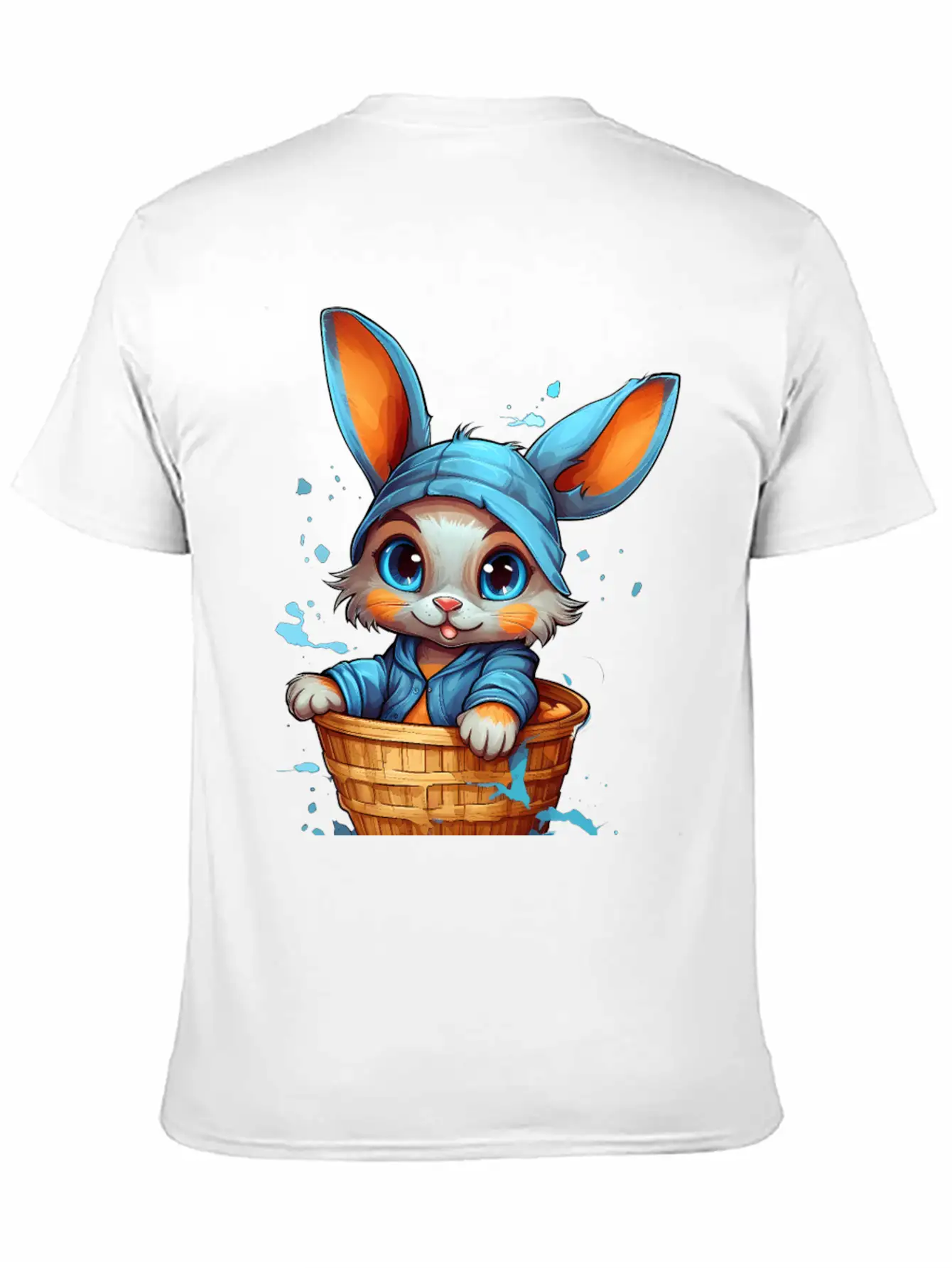 Curious Rabbit In A Basket Stylish Everyday T-Shirt – Unisex Basic Cotton Tee