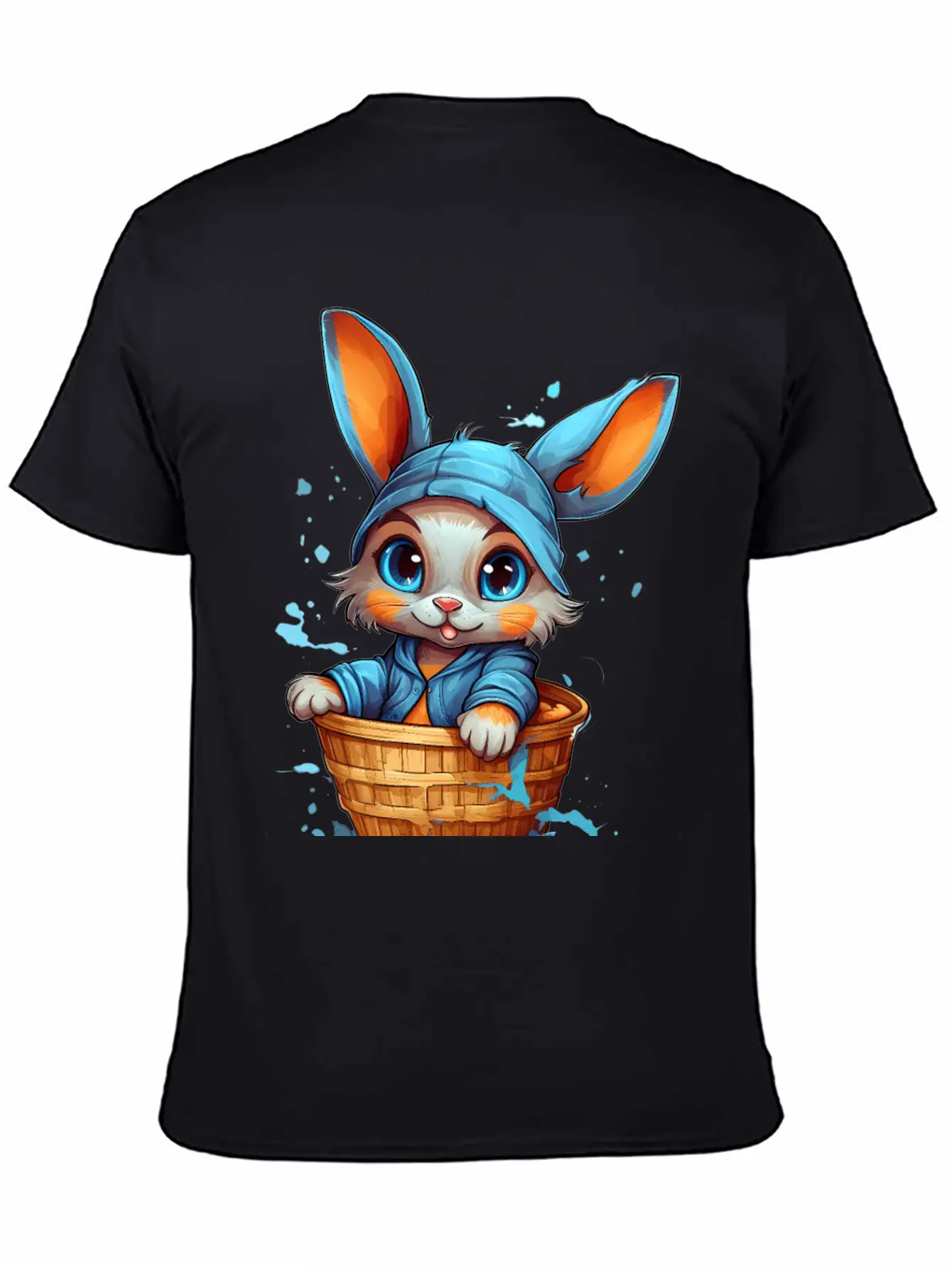 Curious Rabbit In A Basket Stylish Everyday T-Shirt – Unisex Basic Cotton Tee