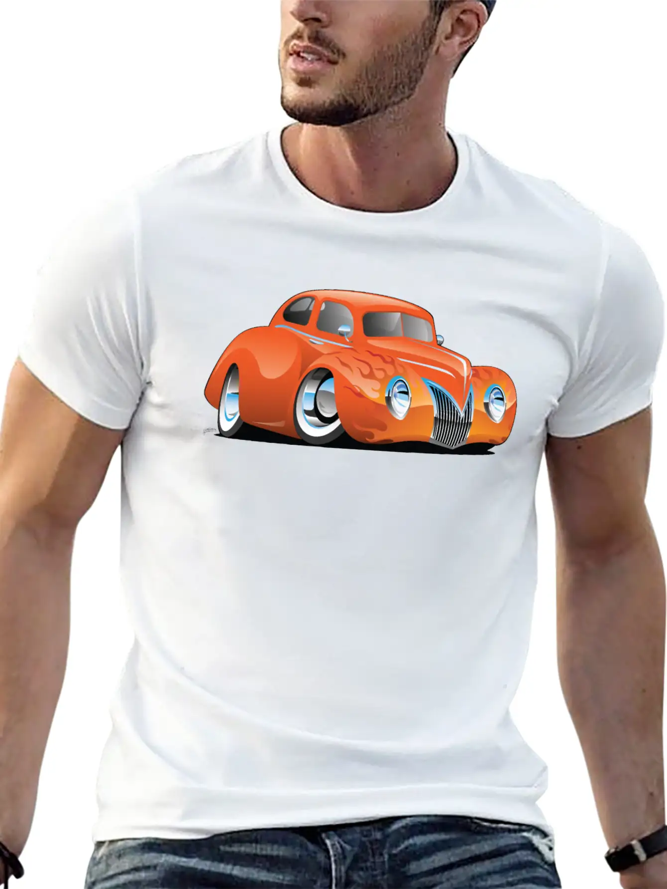 Custom Street Rod Vintage Car Cartoon Unisex Short Sleeve Soft Cotton T-Shirt – Casual Everyday Wear