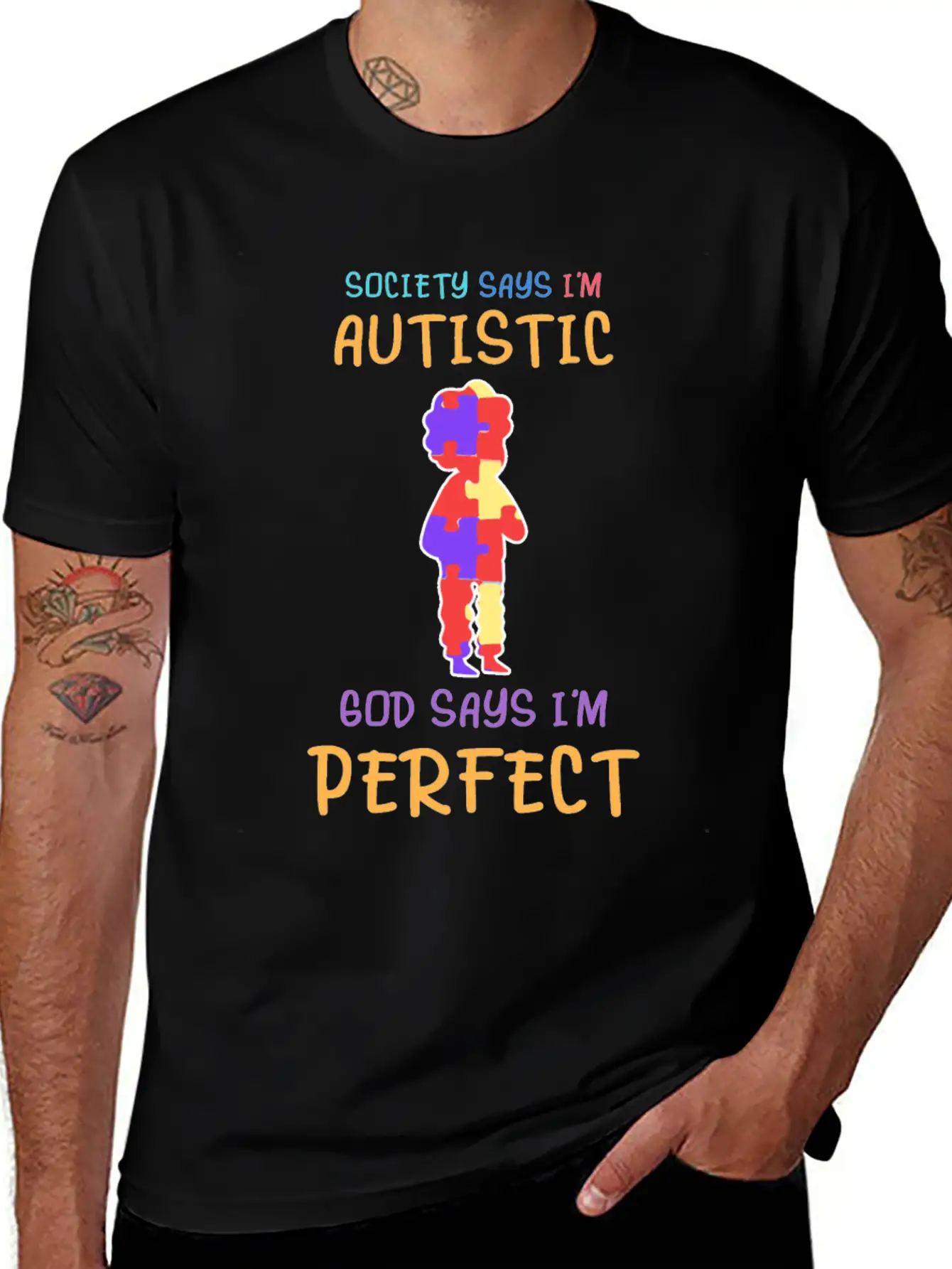 Cute Autistic Child Autism Awareness Down Syndrome Unisex Short Sleeve Soft Cotton T-Shirt – Casual Everyday Wear