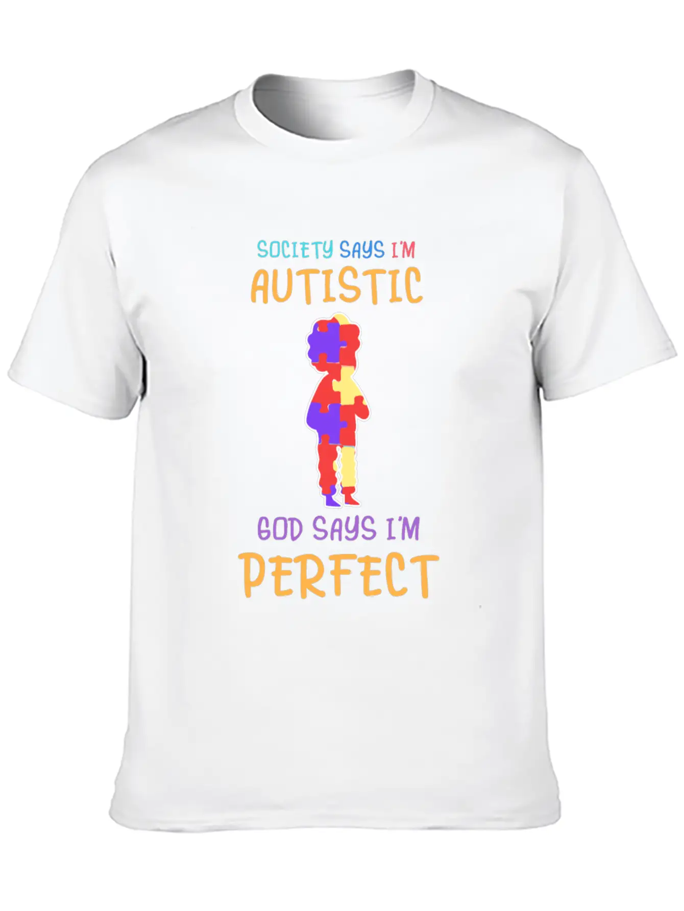 Cute Autistic Child Autism Awareness Down Syndrome Unisex Short Sleeve Soft Cotton T-Shirt – Casual Everyday Wear