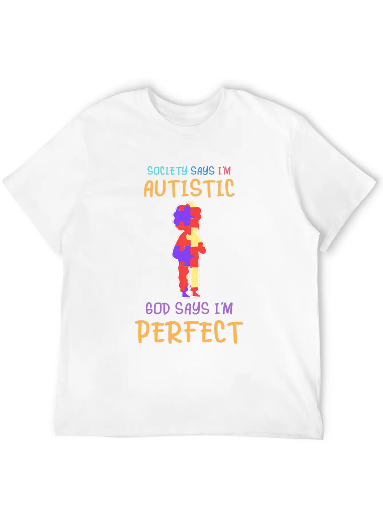 Cute Autistic Child Autism Awareness Down Syndrome Unisex Short Sleeve Soft Cotton T-Shirt – Casual Everyday Wear