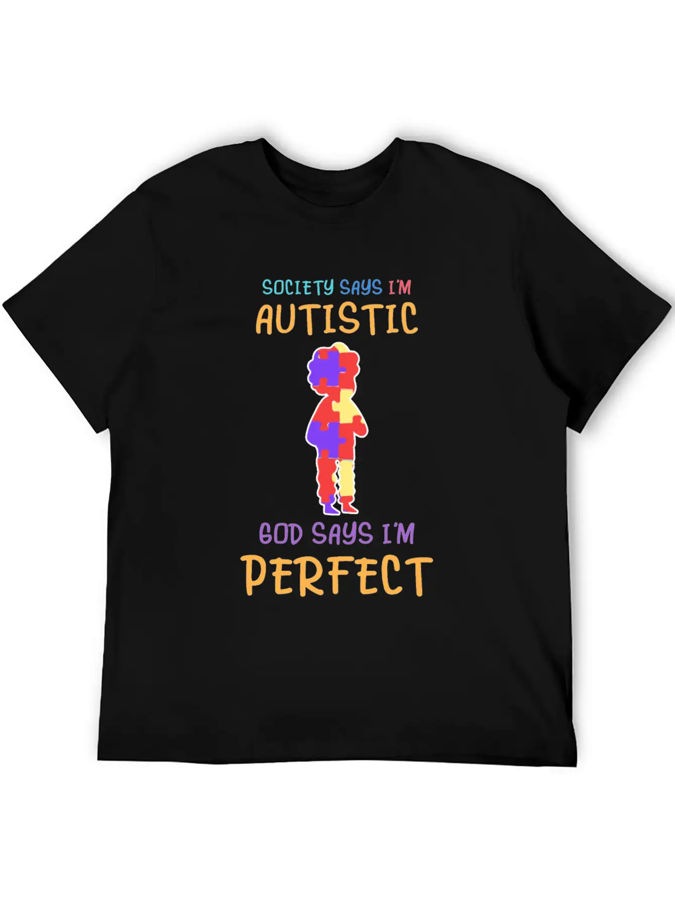 Cute Autistic Child Autism Awareness Down Syndrome Unisex Short Sleeve Soft Cotton T-Shirt – Casual Everyday Wear