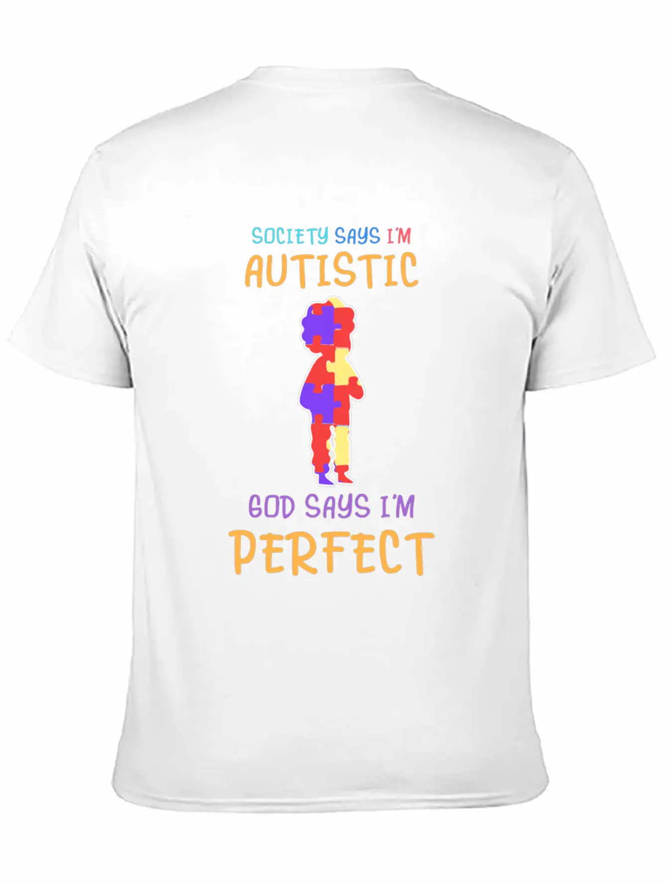 Cute Autistic Child Autism Awareness Down Syndrome Unisex Short Sleeve Soft Cotton T-Shirt – Casual Everyday Wear