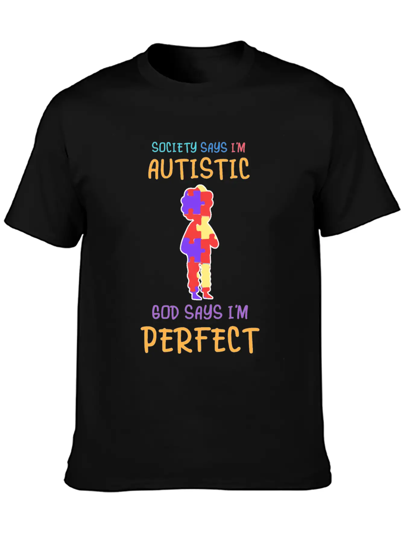 Cute Autistic Child Autism Awareness Down Syndrome Unisex Short Sleeve Soft Cotton T-Shirt – Casual Everyday Wear
