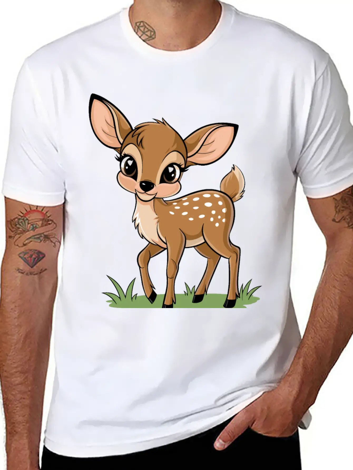 Cute Baby Deer Fawn Stylish Everyday T-Shirt – Unisex Basic Cotton Tee