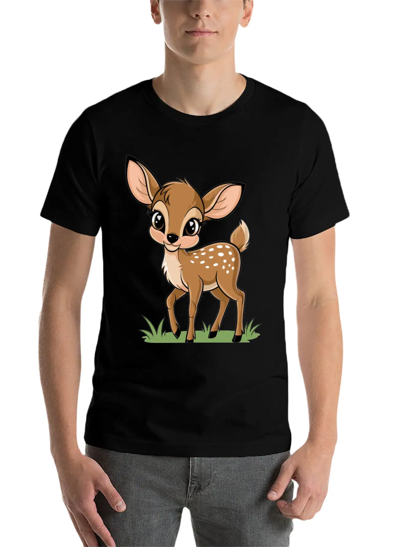 Cute Baby Deer Fawn Stylish Everyday T-Shirt – Unisex Basic Cotton Tee