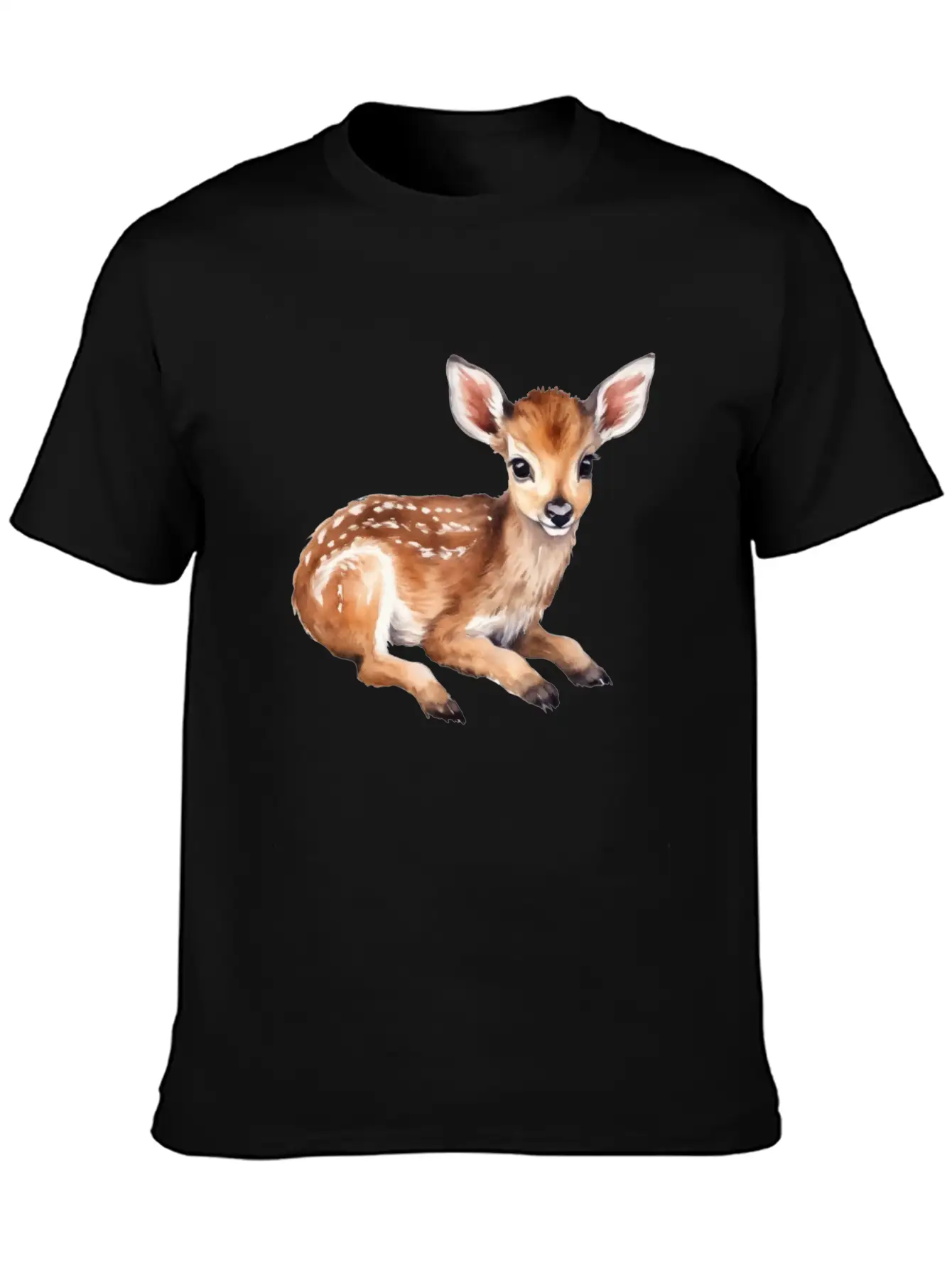 Cute Baby Deer Fawn Unisex Short Sleeve Soft Cotton T-Shirt – Casual Everyday Wear