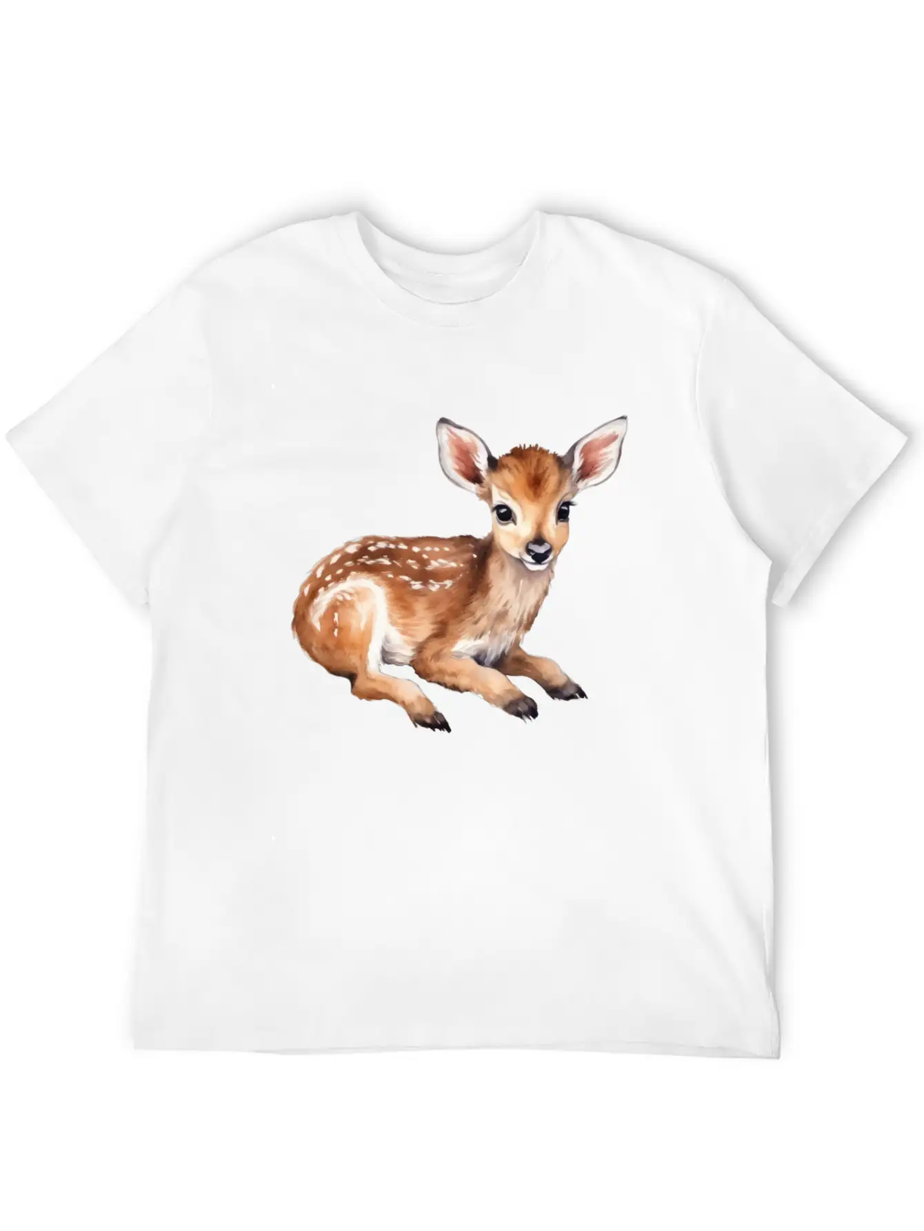 Cute Baby Deer Fawn Unisex Short Sleeve Soft Cotton T-Shirt – Casual Everyday Wear