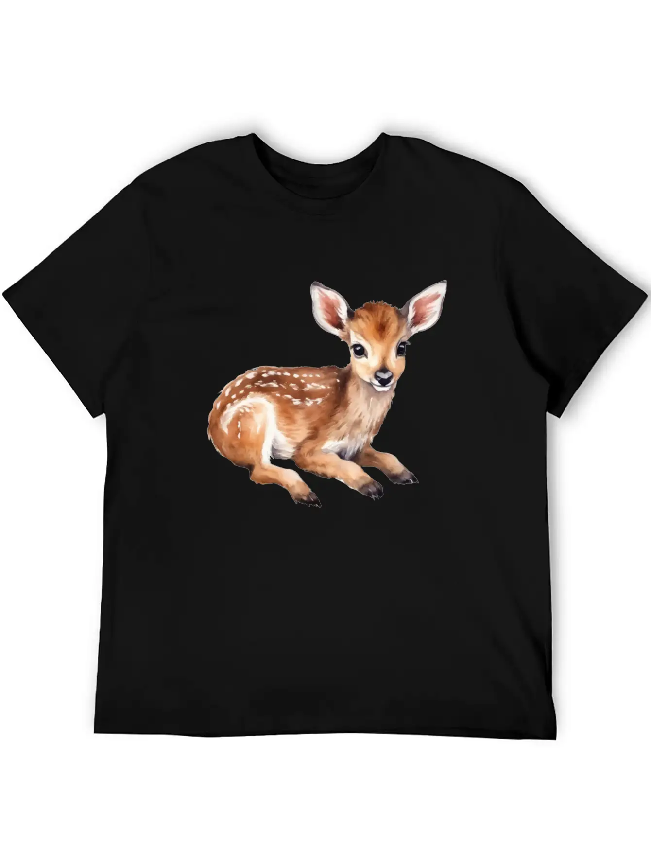 Cute Baby Deer Fawn Unisex Short Sleeve Soft Cotton T-Shirt – Casual Everyday Wear