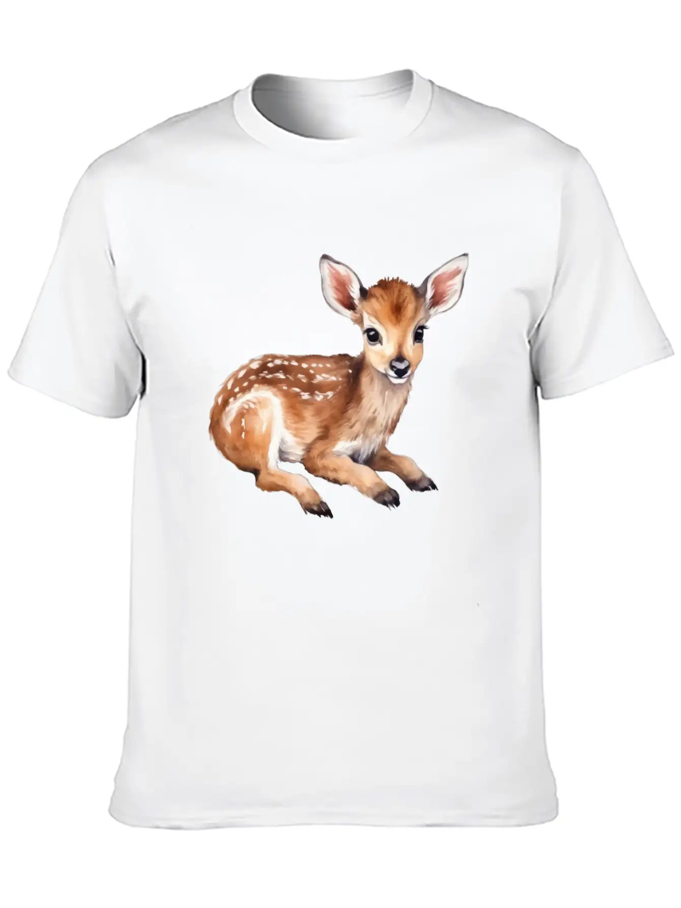 Cute Baby Deer Fawn Unisex Short Sleeve Soft Cotton T-Shirt – Casual Everyday Wear