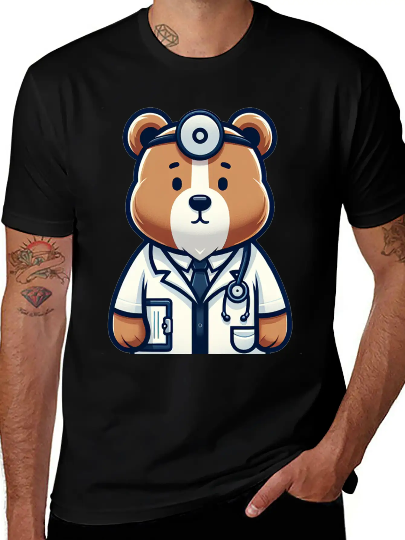Cute Bear Doctor Stylish Everyday T-Shirt – Unisex Basic Cotton Tee