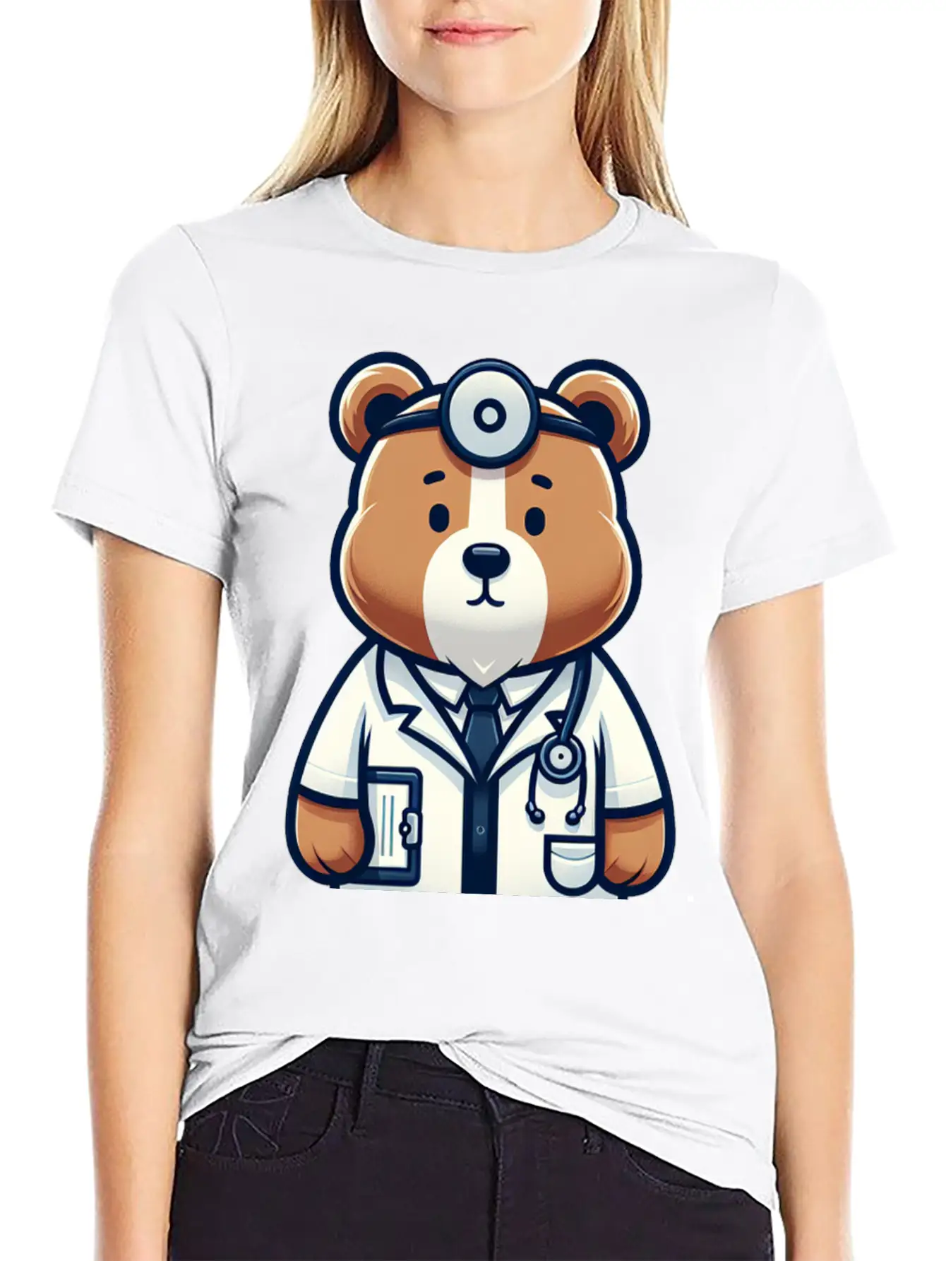 Cute Bear Doctor Stylish Everyday T-Shirt – Unisex Basic Cotton Tee
