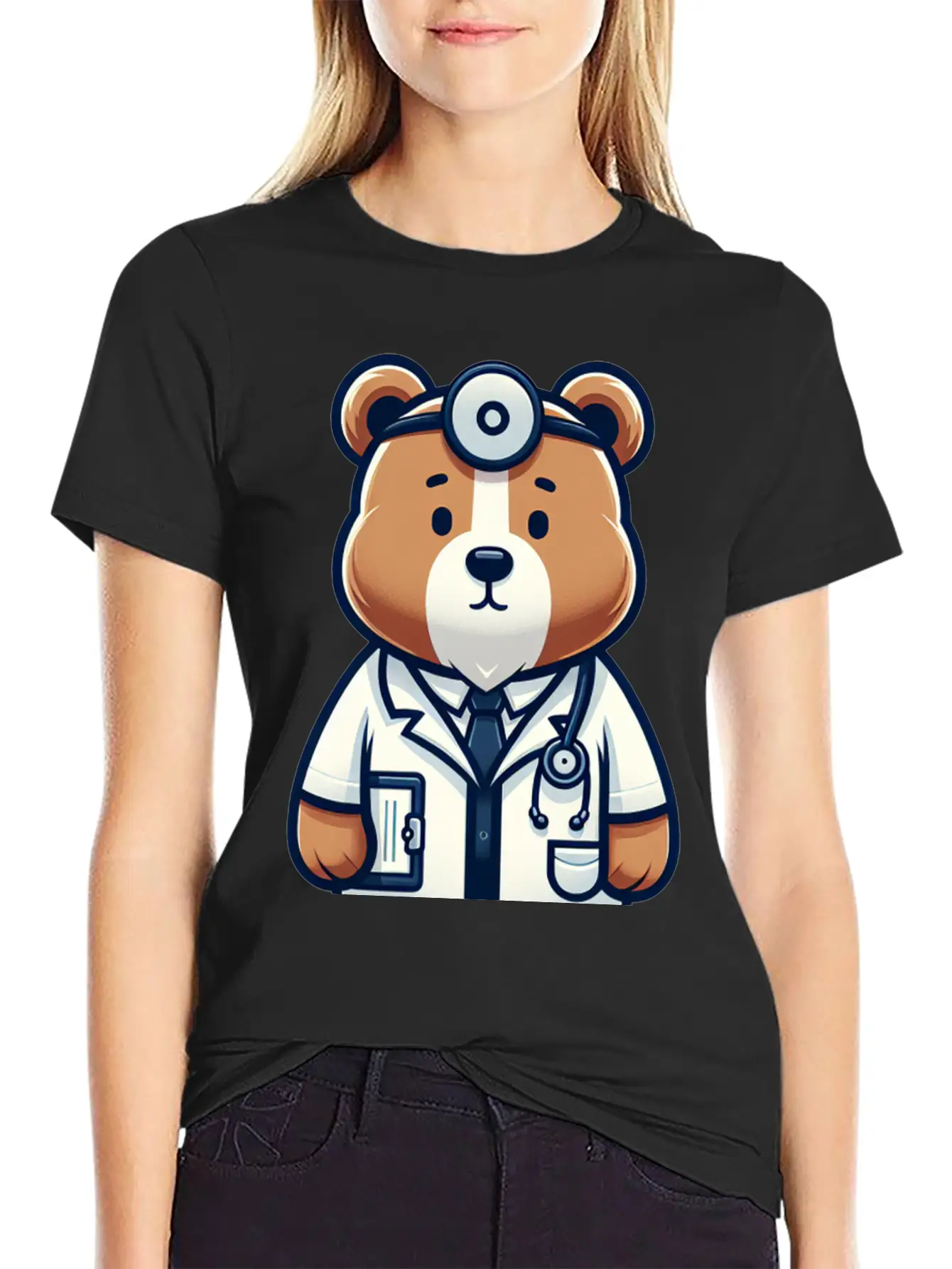 Cute Bear Doctor Stylish Everyday T-Shirt – Unisex Basic Cotton Tee