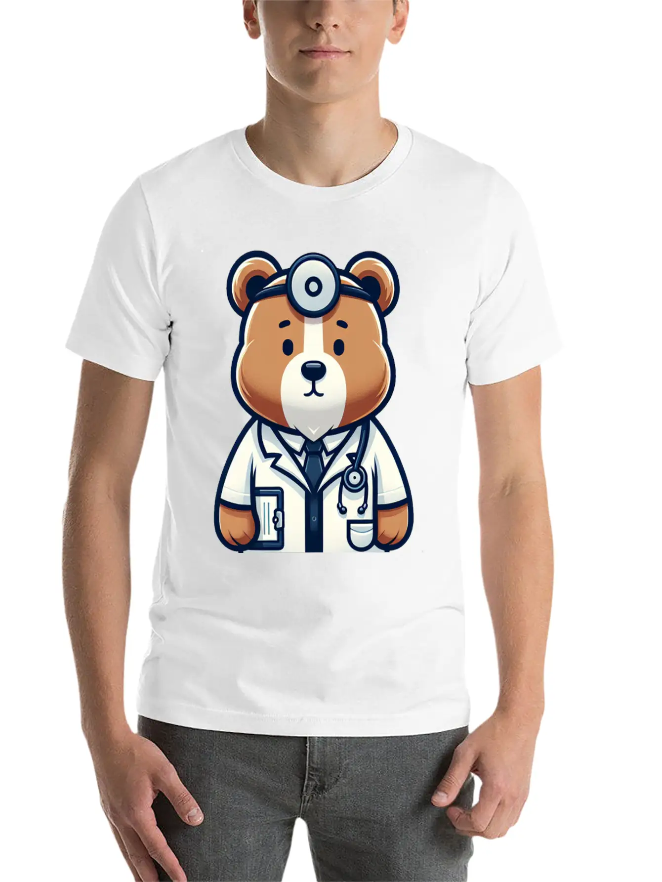 Cute Bear Doctor Stylish Everyday T-Shirt – Unisex Basic Cotton Tee