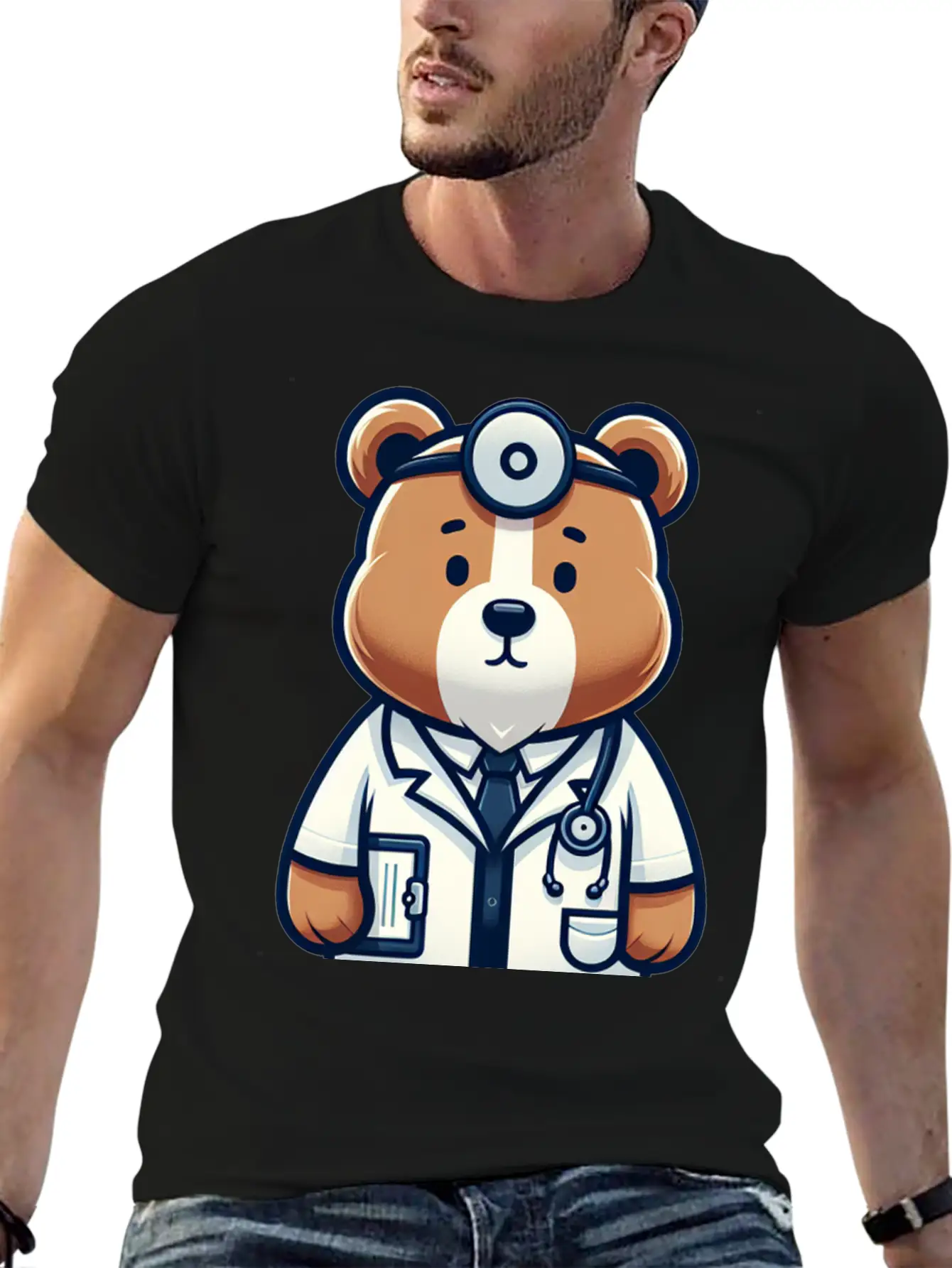 Cute Bear Doctor Stylish Everyday T-Shirt – Unisex Basic Cotton Tee