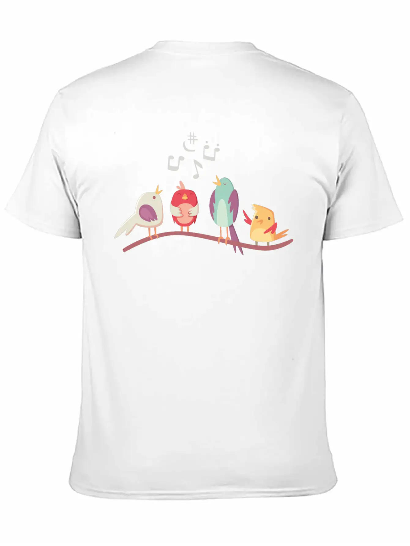 Cute Birds Singing Stylish Everyday T-Shirt – Unisex Basic Cotton Tee
