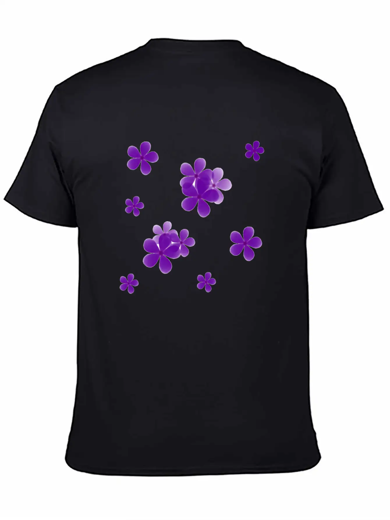 Cute Blue Flowers Basic Graphic T-Shirt – Daily Comfort In Soft Cotton
