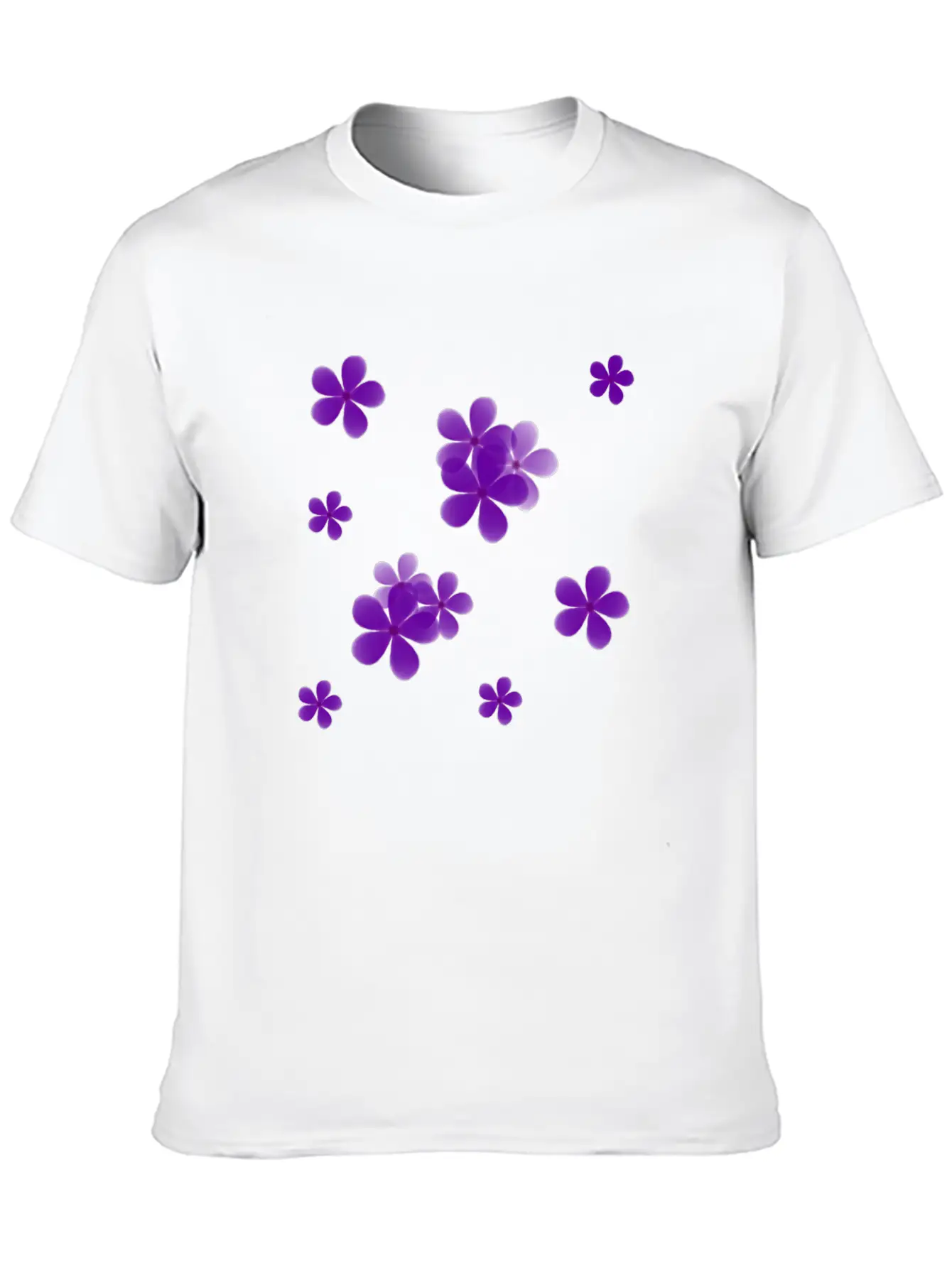 Cute Blue Flowers Basic Graphic T-Shirt – Daily Comfort In Soft Cotton