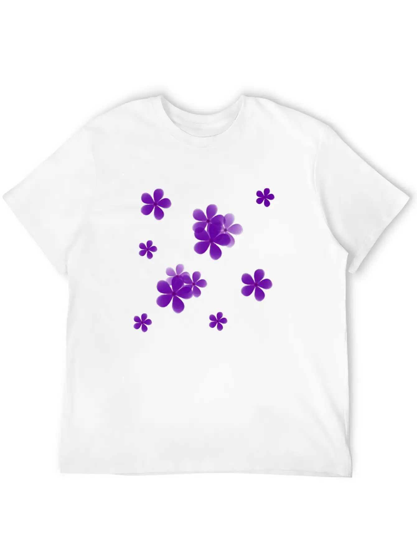 Cute Blue Flowers Basic Graphic T-Shirt – Daily Comfort In Soft Cotton