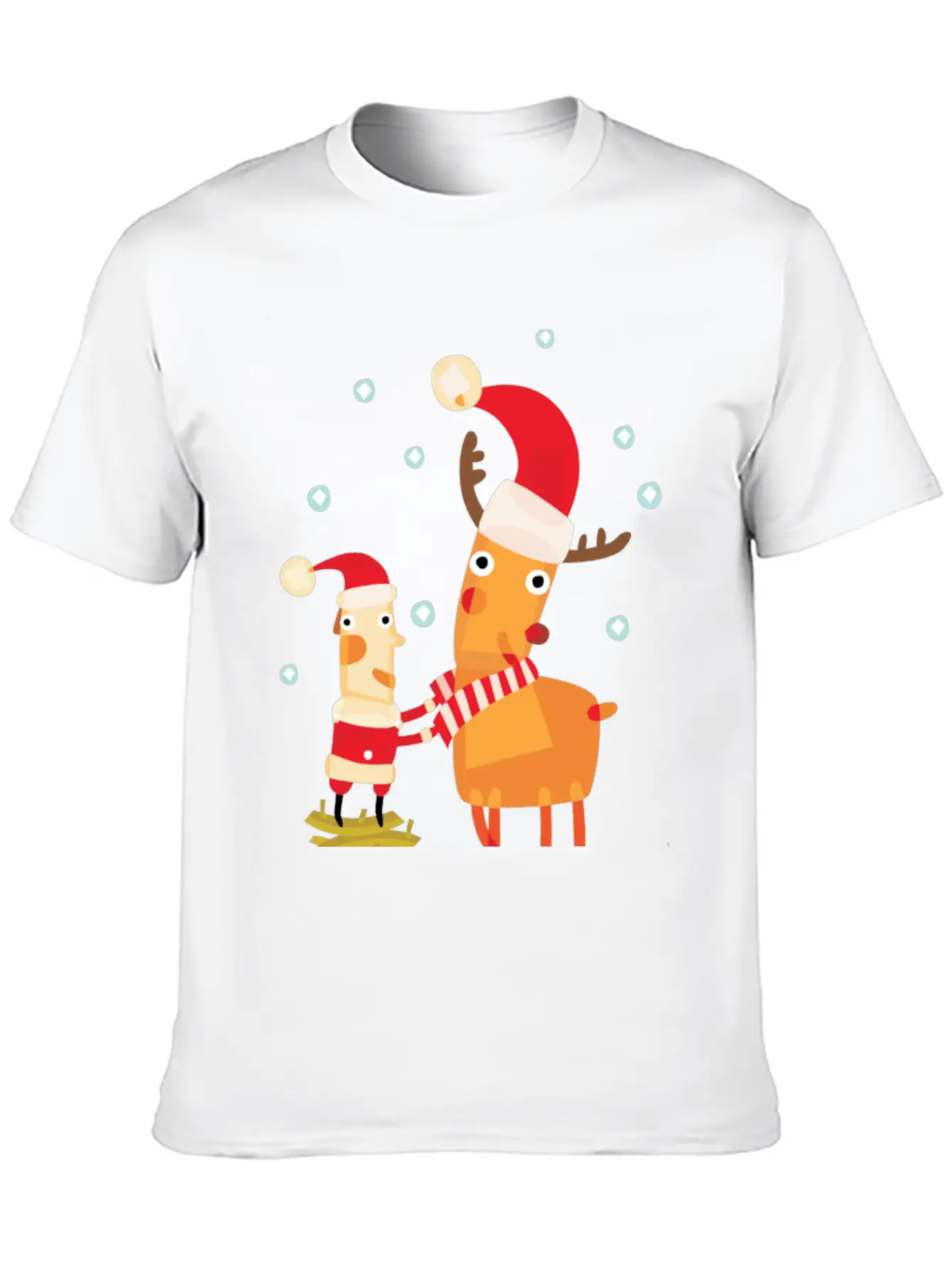 Cute Christmas Party Character Basic Graphic T-Shirt – Daily Comfort In Soft Cotton