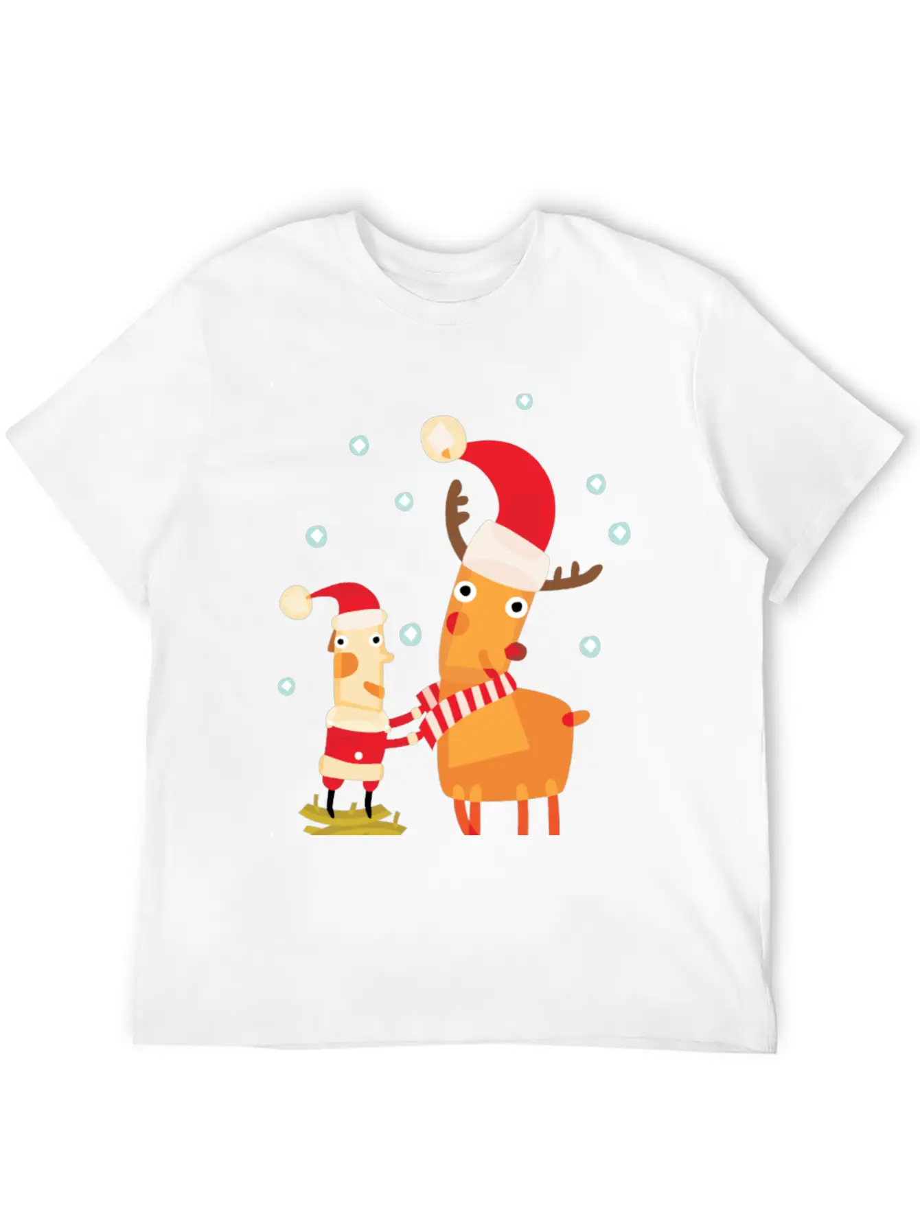 Cute Christmas Party Character Basic Graphic T-Shirt – Daily Comfort In Soft Cotton