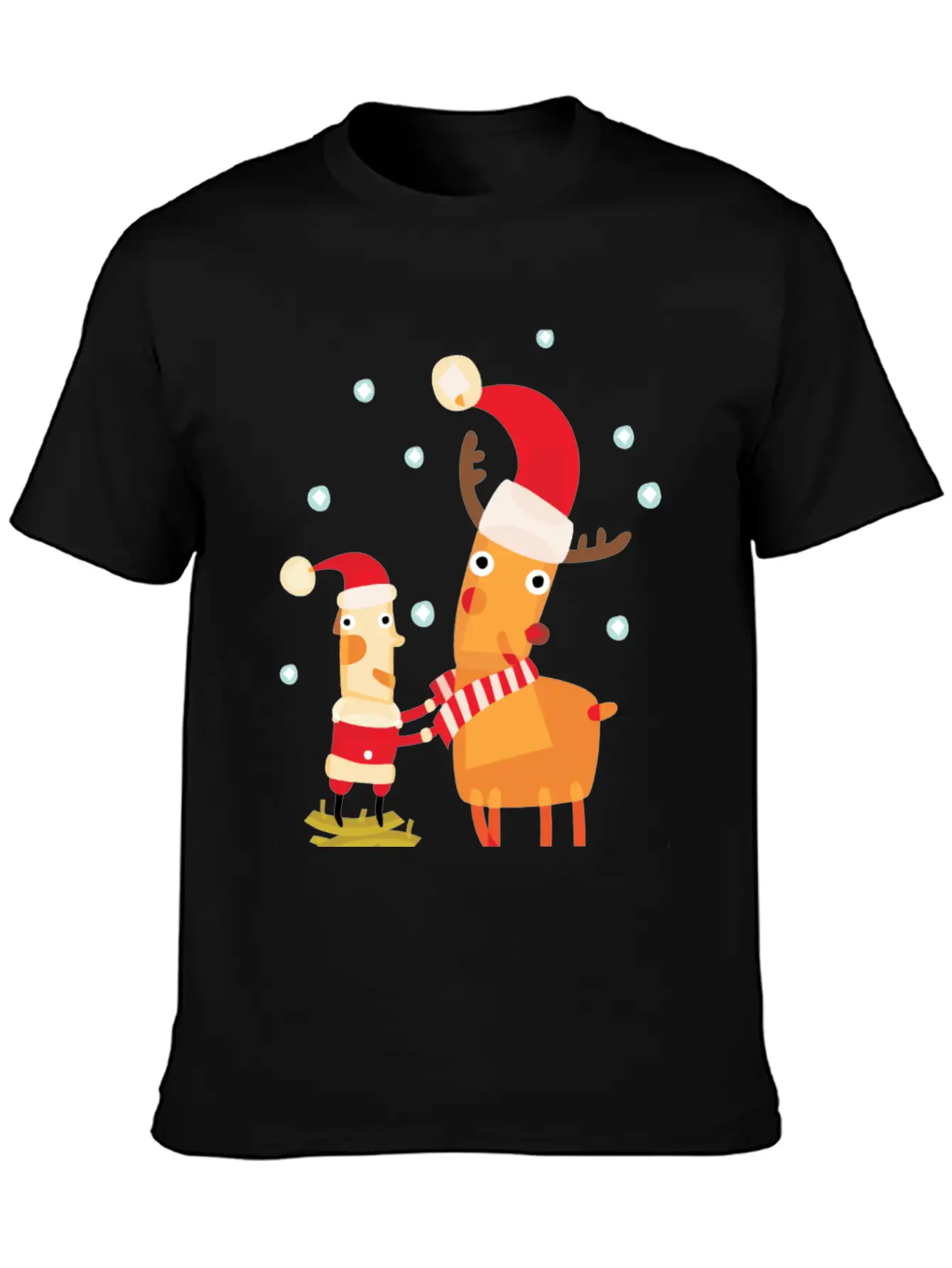 Cute Christmas Party Character Basic Graphic T-Shirt – Daily Comfort In Soft Cotton