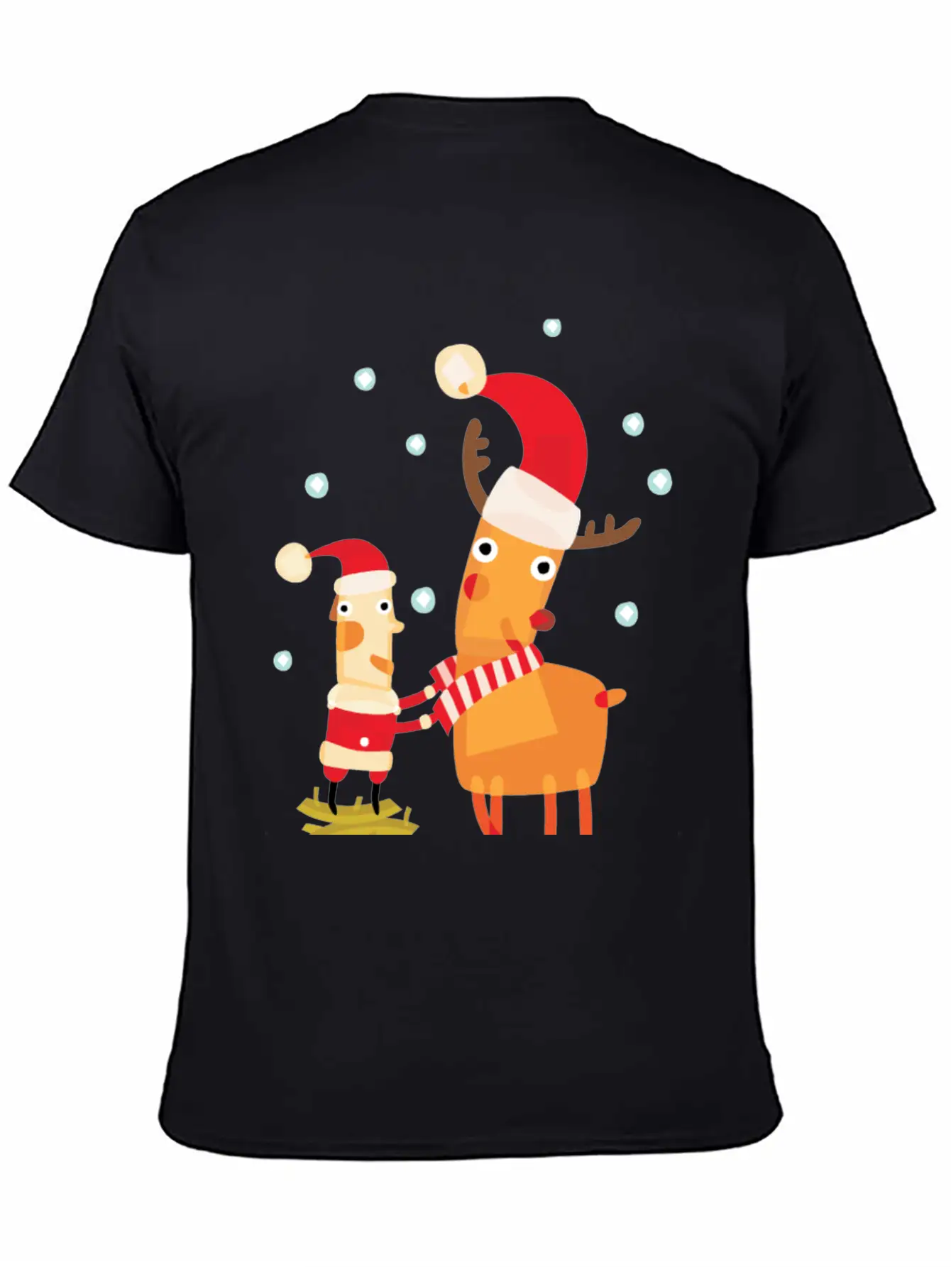Cute Christmas Party Character Basic Graphic T-Shirt – Daily Comfort In Soft Cotton