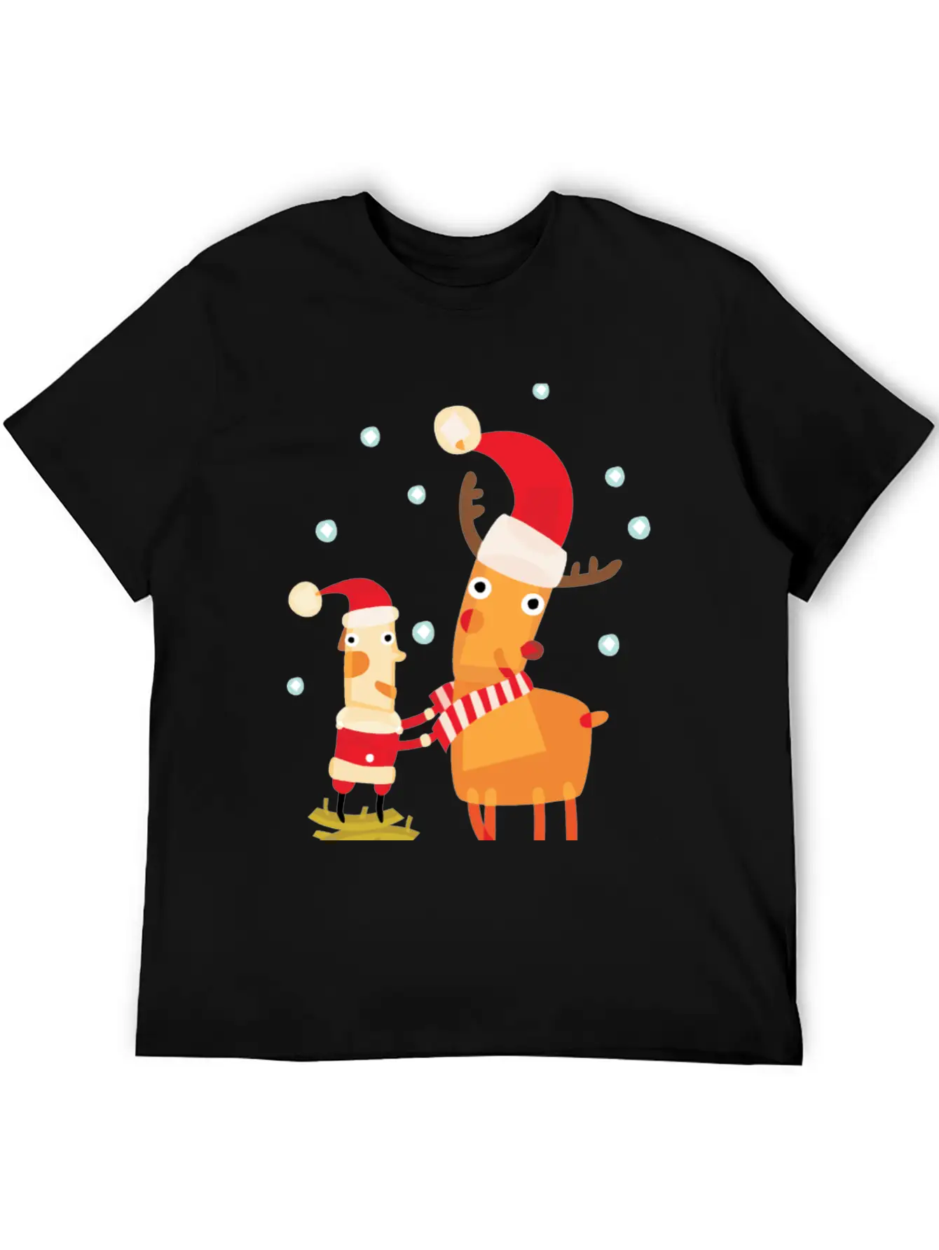 Cute Christmas Party Character Basic Graphic T-Shirt – Daily Comfort In Soft Cotton
