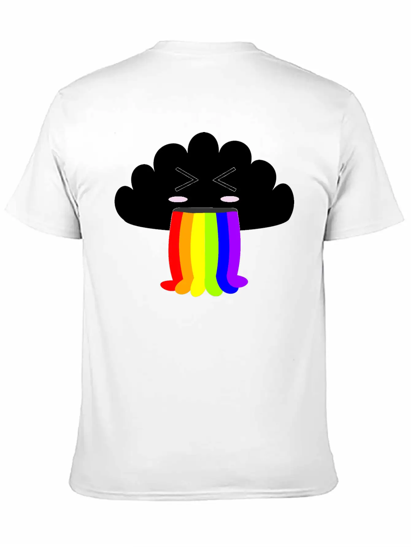 Cute Cloud Puking Out A Rainbow Unisex Short Sleeve Soft Cotton T-Shirt – Casual Everyday Wear