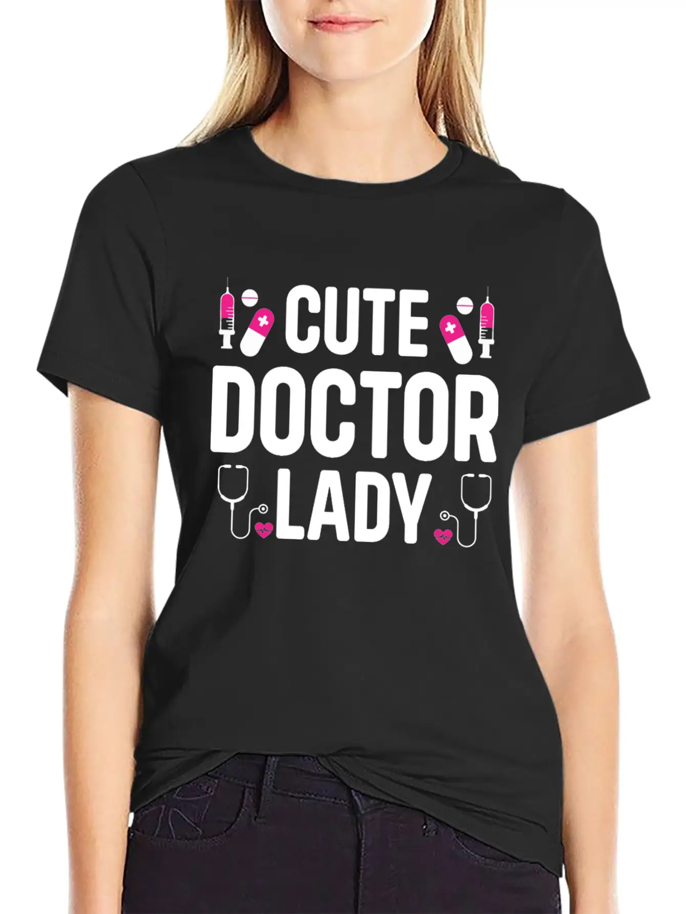 Cute Doctor Lady - Hospital Doctor Lady Essential Unisex Summer Tee – Soft Cotton Casual Fit