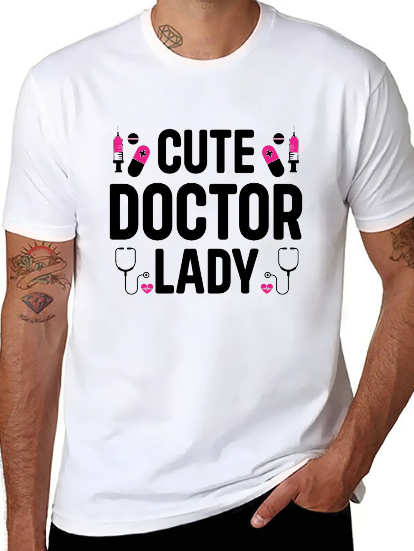 Cute Doctor Lady - Hospital Doctor Lady Essential Unisex Summer Tee – Soft Cotton Casual Fit