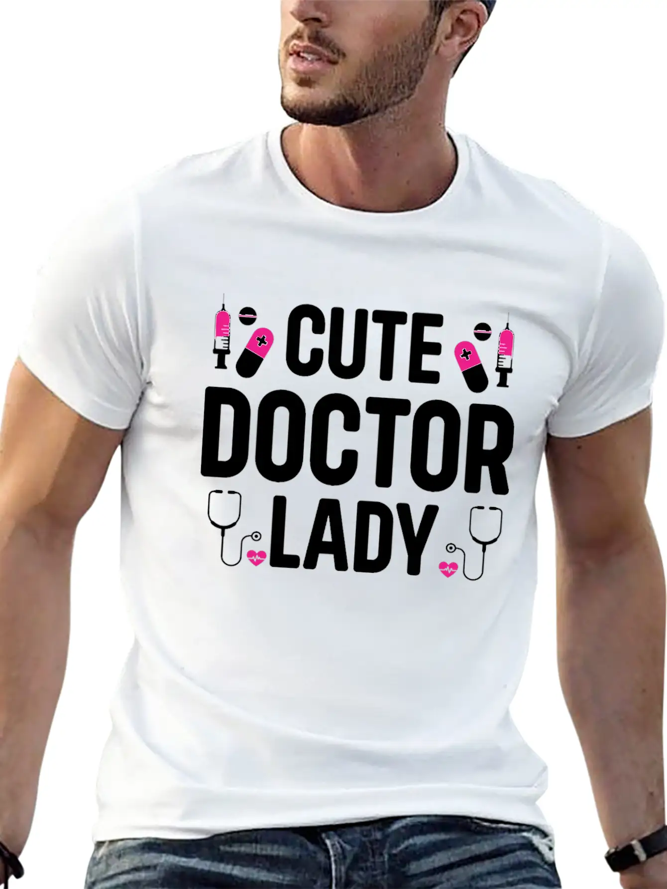 Cute Doctor Lady - Hospital Doctor Lady Essential Unisex Summer Tee – Soft Cotton Casual Fit