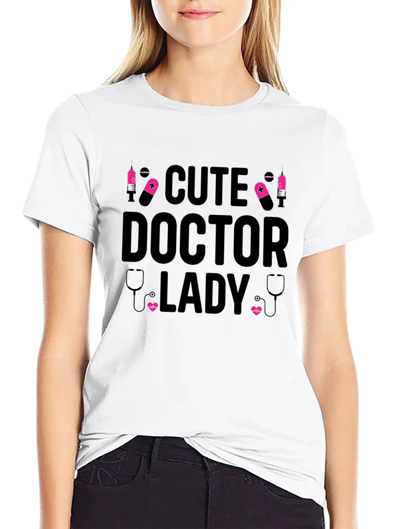 Cute Doctor Lady - Hospital Doctor Lady Essential Unisex Summer Tee – Soft Cotton Casual Fit